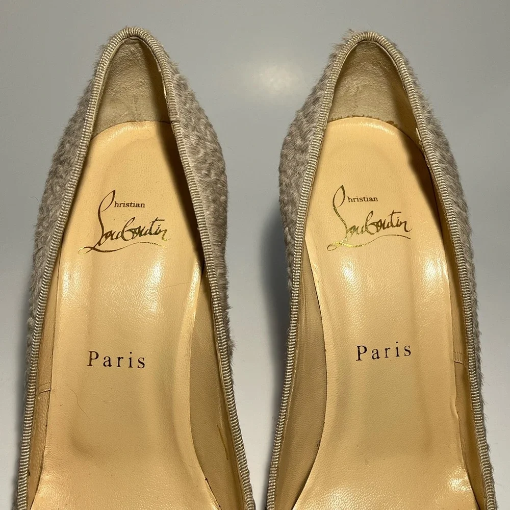 Christian Louboutin Size 36 Fifi Astrakan Hair Round Toe Pumps Authentic COA - Picture 9 of 13